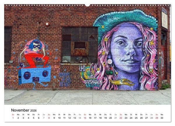 Produktbild: Brooklyn Street Art (Wandkalender 2026 DIN A2 quer), CALVENDO Monatskalender