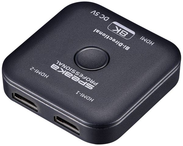 Produktbild: SpeaKa Professional SP-11990132 2 Port HDMI-Switch UHD 8K @ 60 Hz bidirektional verwendbar 7680 x 4320 Pixel