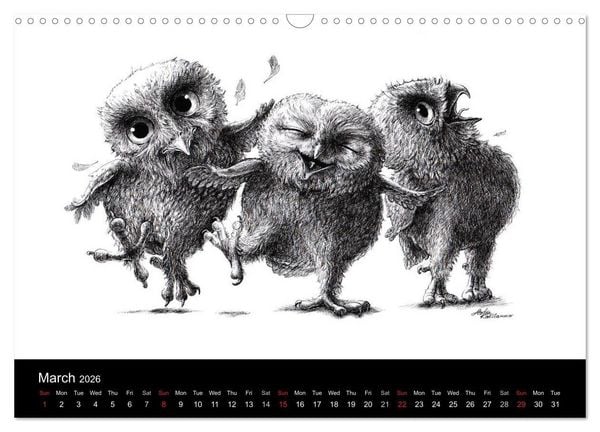 Produktbild: owls & friends 2026 (Wall Calendar 2026 DIN A3 landscape), CALVENDO 12 Month Wall Calendar