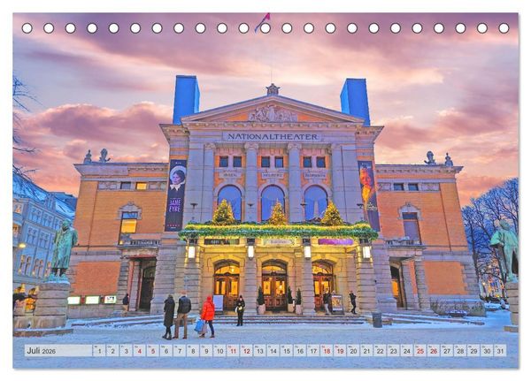 Produktbild: Winterliches Oslo (Tischkalender 2026 DIN A5 quer), CALVENDO Monatskalender