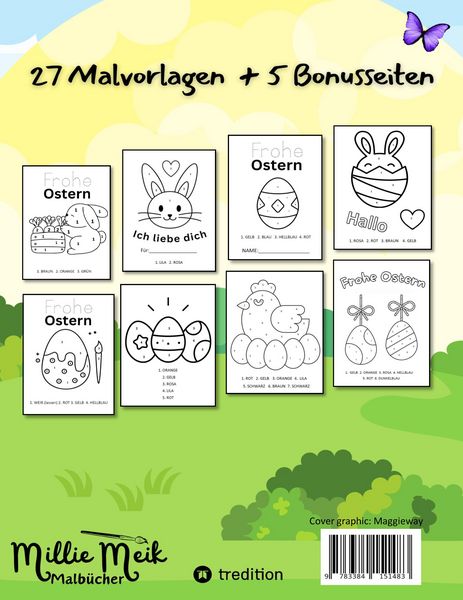 Produktbild: Malbuch Malen nach Zahlen Ostern - Malbuch f&uuml;r kleine Kinder - Malen nach Zahlen Kinder ab 2