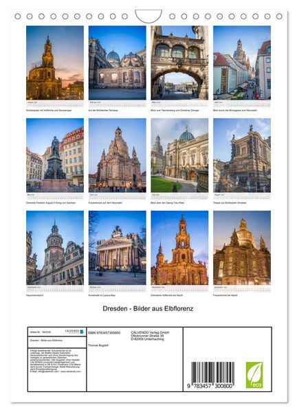 Produktbild: Dresden - Bilder aus Elbflorenz (Wandkalender 2026 DIN A4 hoch), CALVENDO Monatskalender