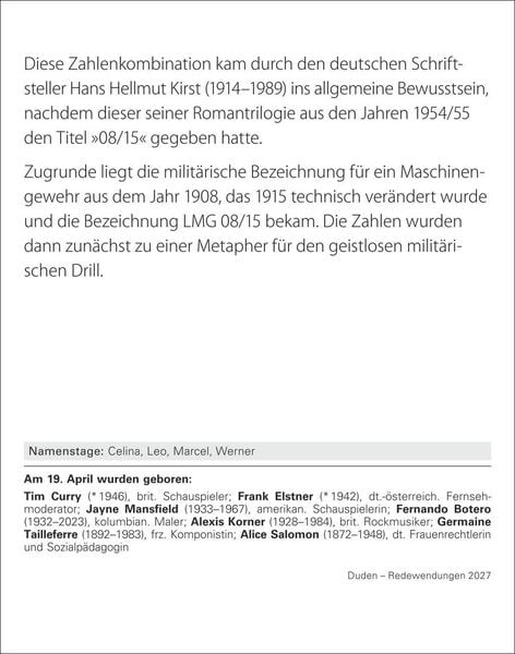 Produktbild: Duden Das Salz in der (Buchstaben-)Suppe Tagesabrei&szlig;kalender 2027 - Redewendungen und ihre Bedeutung