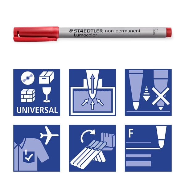 Produktbild: STAEDTLER Lumocolor non-permanent pen 316, Universalstift F, 10er Set