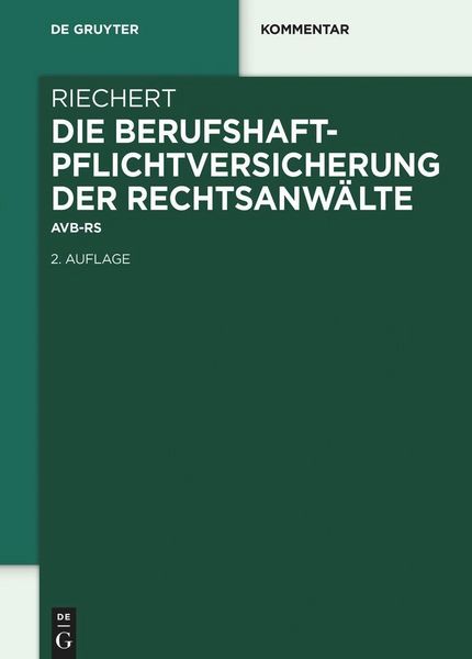 Produktbild: Die Berufshaftpflichtversicherung der Rechtsanw&auml;lte