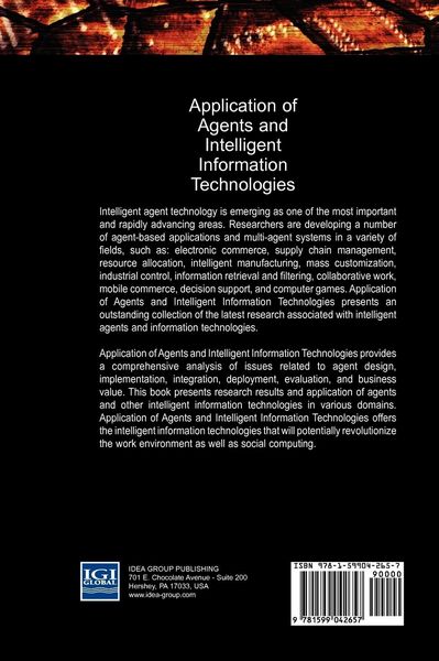 Produktbild: Application of Agents and Intelligent Information Technologies