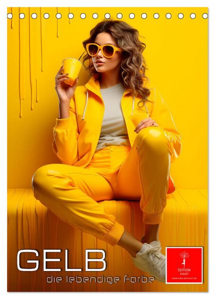 Produktbild: Gelb, die lebendige Farbe (Tischkalender 2026 DIN A5 hoch), CALVENDO Monatskalender