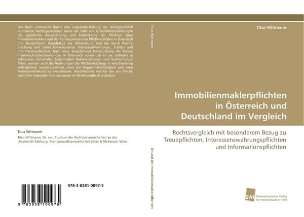 Produktbild: Immobilienmaklerpflichten in &Ouml;sterreich und Deutschland im Vergleich