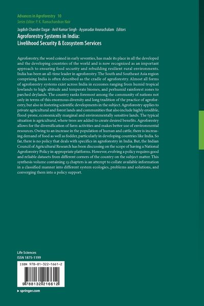 Produktbild: Agroforestry Systems in India: Livelihood Security & Ecosystem Services