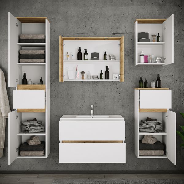 Produktbild: 6 tlg. Badm&ouml;bel-Set mit Waschbecken Cosila-I 61 cm
