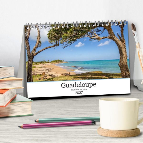 Produktbild: Guadeloupe - Antilles fran&ccedil;aises (Calendrier de bureau 2027 DIN A5 vertical), CALVENDO calendrier mensuel