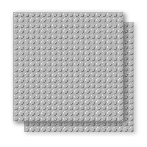 BRIXIES 225016 - Platte 20 x 20 Doppelpack hellgrau , Bauplatten, 1 Stück