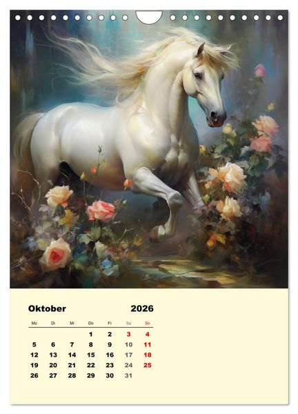 Produktbild: Pferde im romantischen Barockstil (Wandkalender 2026 DIN A4 hoch), CALVENDO Monatskalender