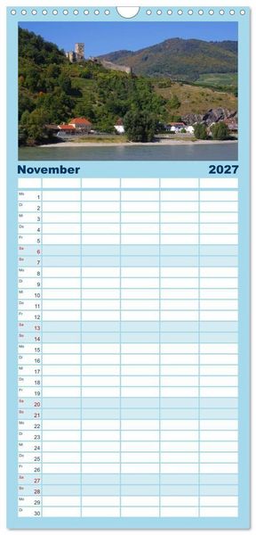 Produktbild: Familienplaner 2027 - Die Wachau - Bezaubernde Orte an der Donau mit 5 Spalten (Wandkalender, 21 x 45 cm) CALVENDO