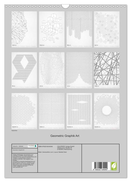 Produktbild: Geometric Graphik Art (Wandkalender 2026 DIN A3 hoch), CALVENDO Monatskalender