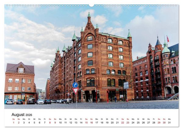 Produktbild: Die farbige Hafenstadt Hamburg (Wandkalender 2026 DIN A2 quer), CALVENDO Monatskalender