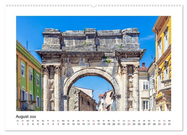 Produktbild: Istrien - Piran &bull; Novigrad &bull; Rovinj &bull; Pula (hochwertiger Premium Wandkalender 2026 DIN A2 quer), Kunstdruck in Hochglanz