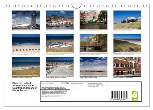 Produktbild: Discover Holland Amsterdam and the Coastal Landscapes of the Netherlands (Wall Calendar 2027 DIN A4 landscape), CALVENDO 12 Month Wall Calendar