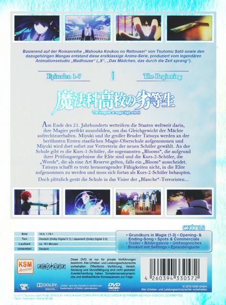 Produktbild: The Irregular at Magic High School - The Beginning - Vol. 1/Episoden 01-07 [2 DVDs]