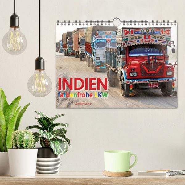Produktbild: Indien Farbenfrohe LKW (Wandkalender 2026 DIN A4 quer), CALVENDO Monatskalender