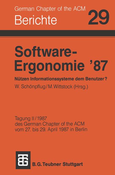 Produktbild: Software-Ergonomie &rsquo;87 N&uuml;tzen Informationssysteme dem Benutzer?