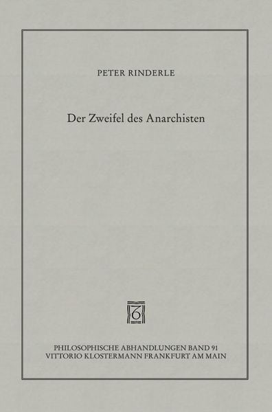 Produktbild: Der Zweifel des Anarchisten