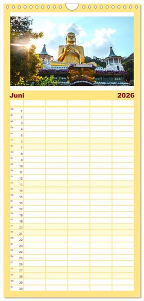 Produktbild: Familienplaner 2026 - Sri Lanka - Eine wahre Perle im Indischen Ozean mit 5 Spalten (Wandkalender, 21 x 45 cm) CALVENDO