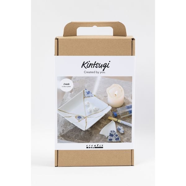 Produktbild: Creativ Company Kreativ Set Kintsugi, Schale, Blau, Gold, Wei&szlig;
