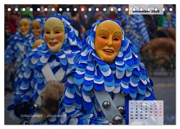 Produktbild: Schw&auml;bisch alemannische Fasnet (Tischkalender 2026 DIN A5 quer), CALVENDO Monatskalender
