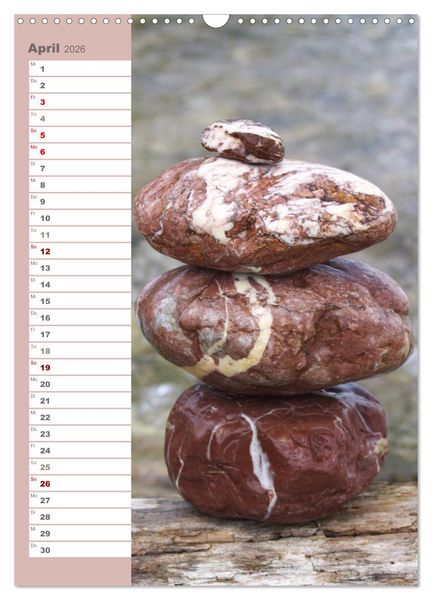 Produktbild: Steinmanderl - Der Steinm&auml;nnchen Geburtstagskalender (Wandkalender 2026 DIN A3 hoch), CALVENDO Monatskalender