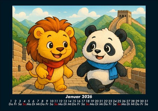 Produktbild: Buschi und Pippin - Reise zu den Weltwundern 2026 Fotokalender DIN A5