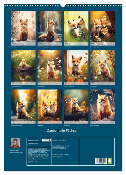 Produktbild: Zauberhafte F&uuml;chse (Wandkalender 2026 DIN A2 hoch), CALVENDO Monatskalender