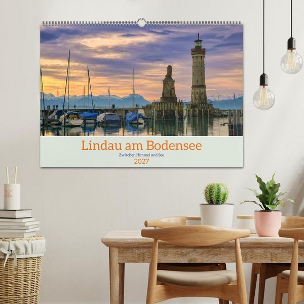 Produktbild: Lindau am Bodensee - Zwischen Himmel und See (Wandkalender 2027 DIN A2 quer), CALVENDO Monatskalender