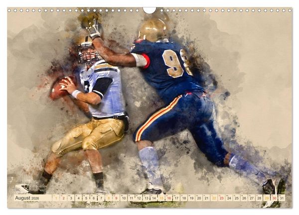 Produktbild: American Football - einfach cool (Wandkalender 2026 DIN A3 quer), CALVENDO Monatskalender