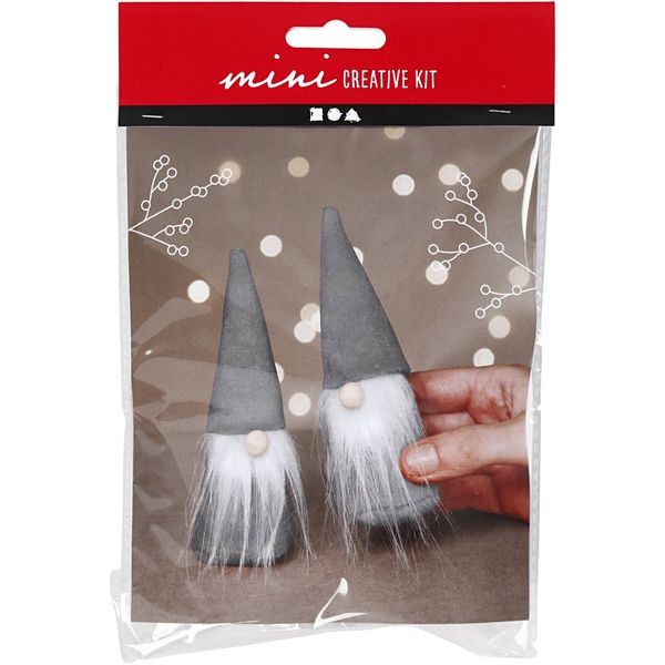 Produktbild: Creativ Company DIY Sets Filz & Fleece Mini Kreativ Set, Grau, Skandinavische Nikol&auml;use, H 12 cm, Kreativ Box