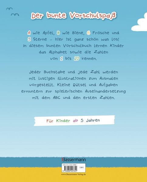Produktbild: Mein kunterbuntes Buch der Buchstaben und Zahlen. Spielerisch das Alphabet und die Zahlen von 1 bis 20 lernen. F&uuml;r Vorschulkinder ab 5 Jahren