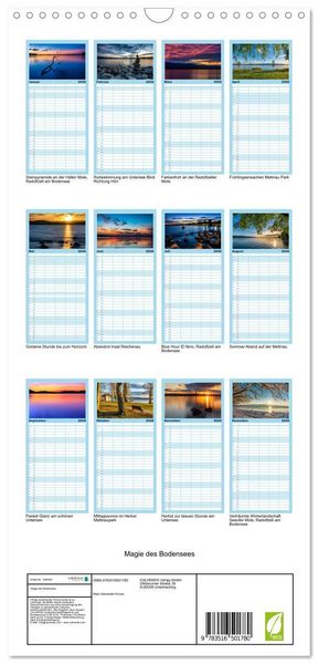 Produktbild: Familienplaner 2026 - Magie des Bodensees mit 5 Spalten (Wandkalender, 21 x 45 cm) CALVENDO