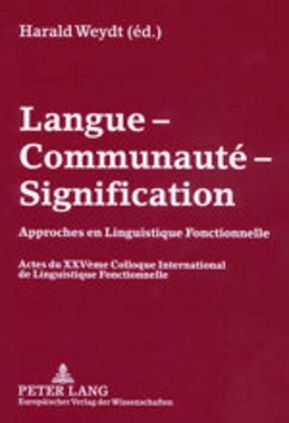 Produktbild: Langue &ndash; Communaut&eacute; &ndash; Signification
