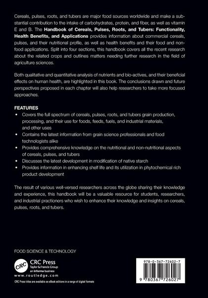Produktbild: Handbook of Cereals, Pulses, Roots, and Tubers