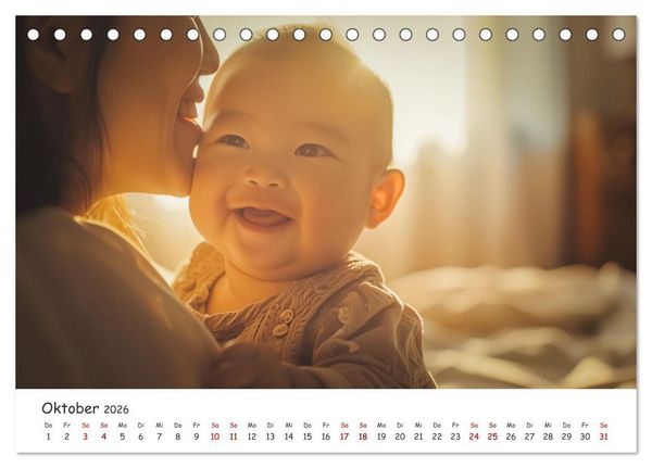Produktbild: Die Sprache des Herzens - L&auml;cheln als Ausdruck der Menschlichkeit durch eine KI in Szene gesetzt (Tischkalender 2026 DIN A5 quer), CALVENDO Monatskalender