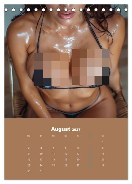Produktbild: Einge&ouml;lt - Sexy Frauen Kalender (Tischkalender 2027 DIN A5 hoch), CALVENDO Monatskalender