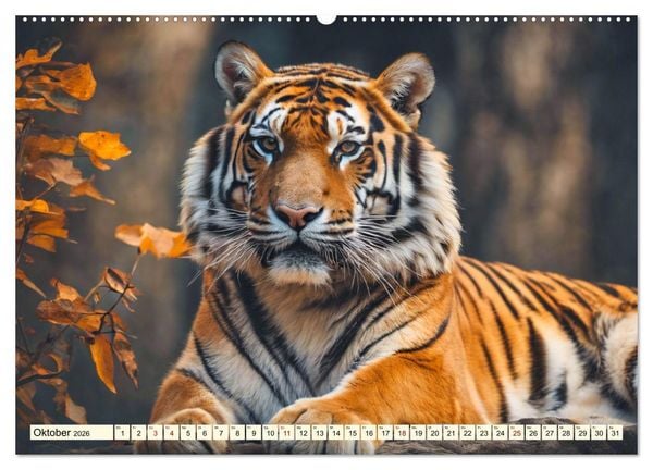 Produktbild: Tiger ganz nah (hochwertiger Premium Wandkalender 2026 DIN A2 quer), Kunstdruck in Hochglanz