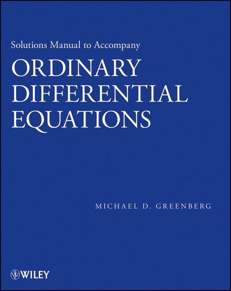 Produktbild: Ordinary Differential Equations, Solutions Manual