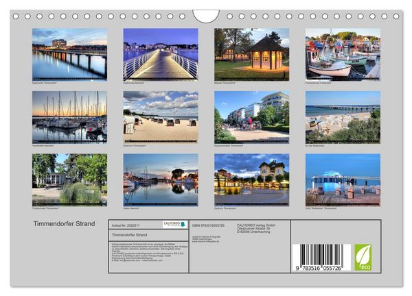 Produktbild: Timmendorfer Strand (Wandkalender 2026 DIN A4 quer), CALVENDO Monatskalender