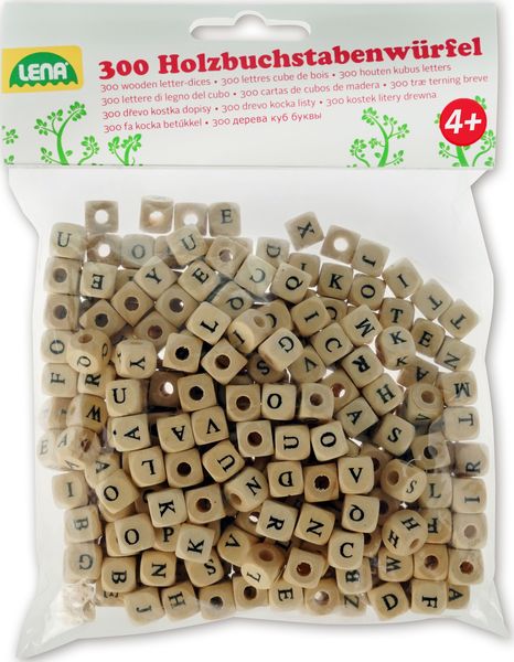 Produktbild: LENA 32005 - Holz-Buchstabenw&uuml;rfel, 300-tlg.