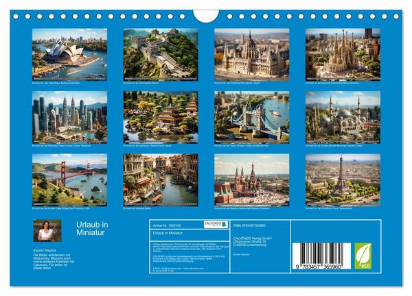 Produktbild: Urlaub in Miniatur (Wandkalender 2026 DIN A4 quer), CALVENDO Monatskalender