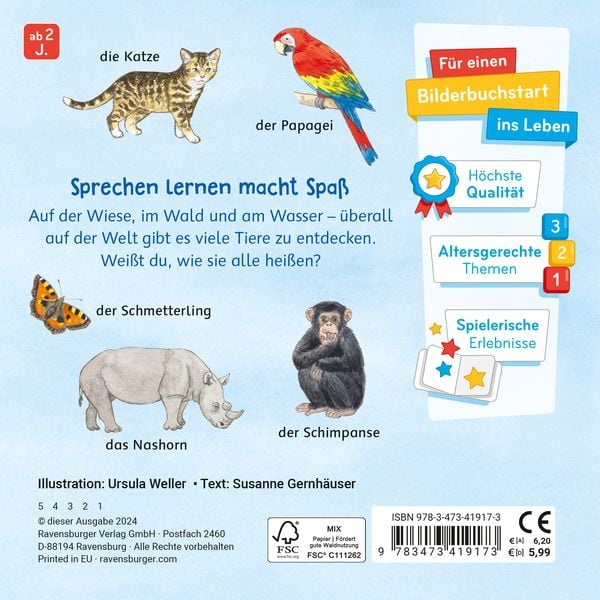 Produktbild: Mein Bilder-W&ouml;rterbuch: Unsere Tiere