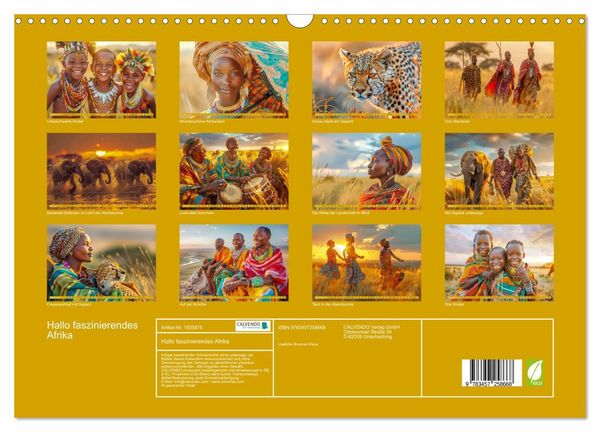 Produktbild: Hallo faszinierendes Afrika (Wandkalender 2026 DIN A3 quer), CALVENDO Monatskalender