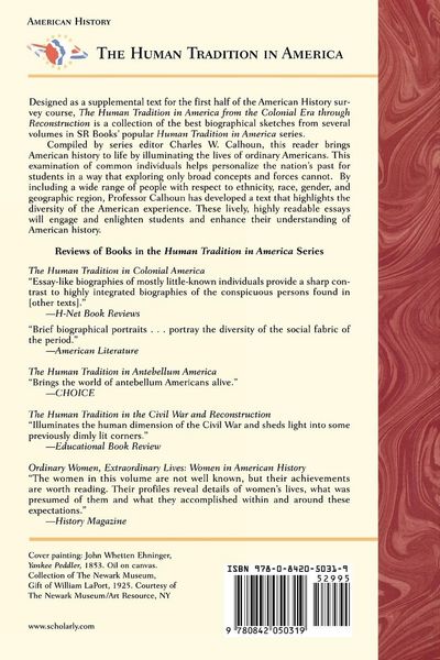 Produktbild: Human Tradition in America from the Colonial Era through Reconstruction