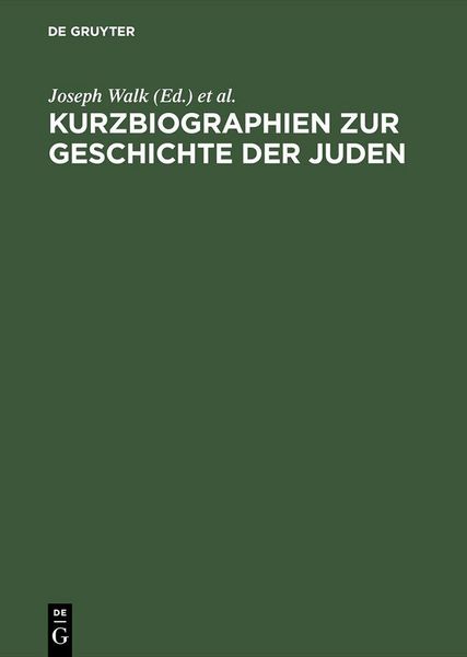 Produktbild: Kurzbiographien zur Geschichte der Juden
